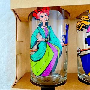 Disney Sanderson Sisters Hocus Pocus Villain Spelltacular Glass Tumblers Set 4